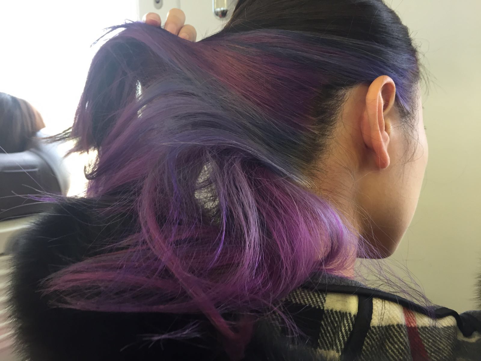 髮型作品參考:Gray blue purple