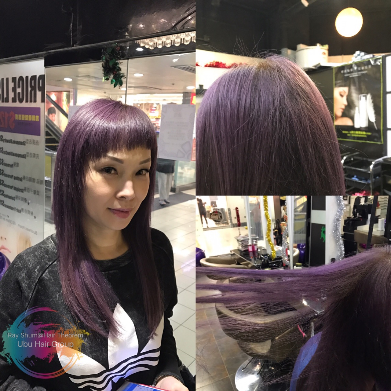 髮型作品參考:Smoke purple color