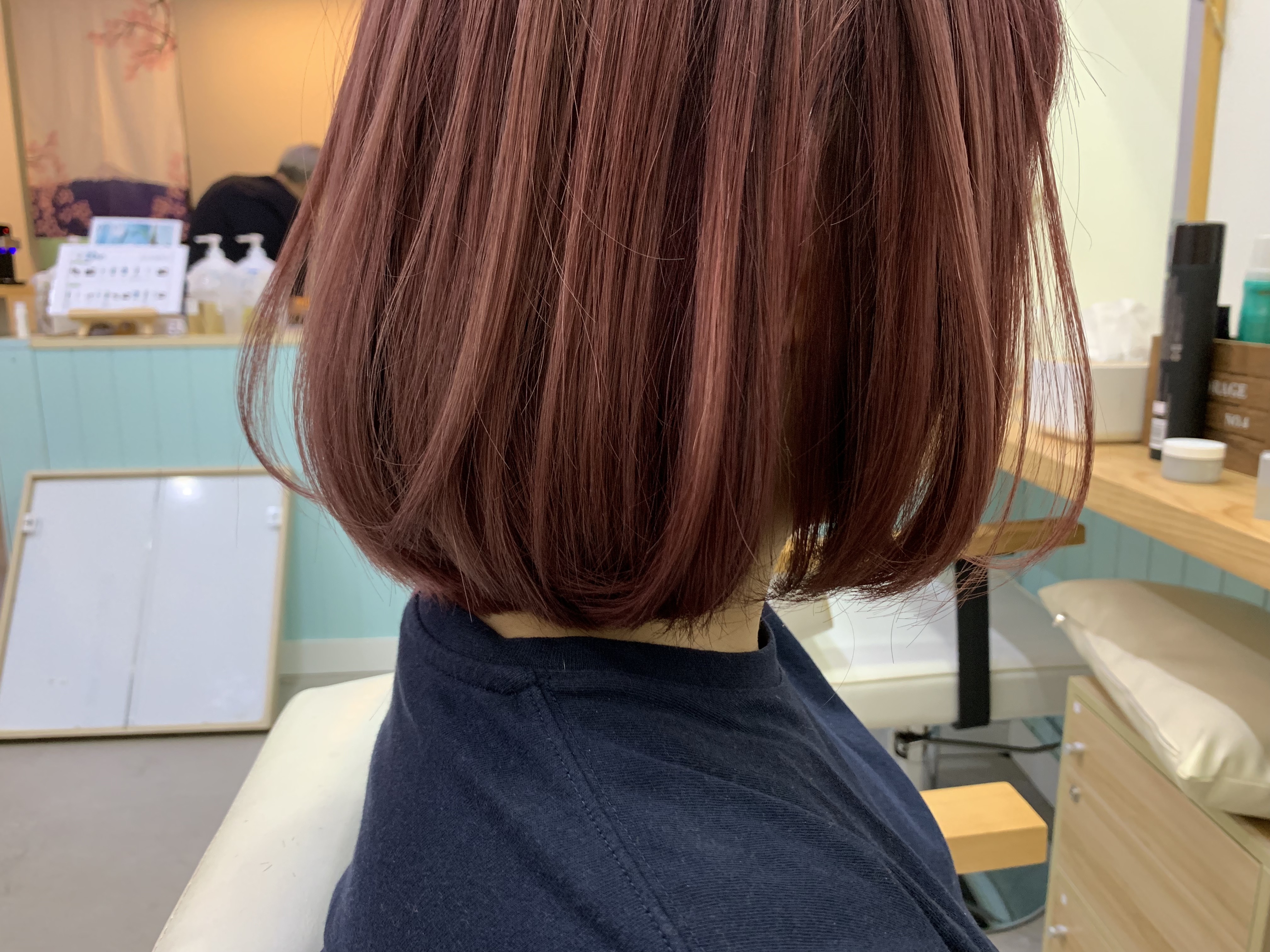 髮型作品參考:日本草莓色系