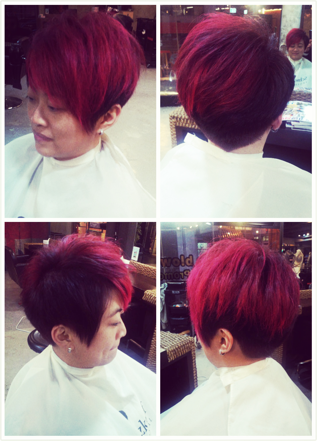髮型作品參考:紫紅色