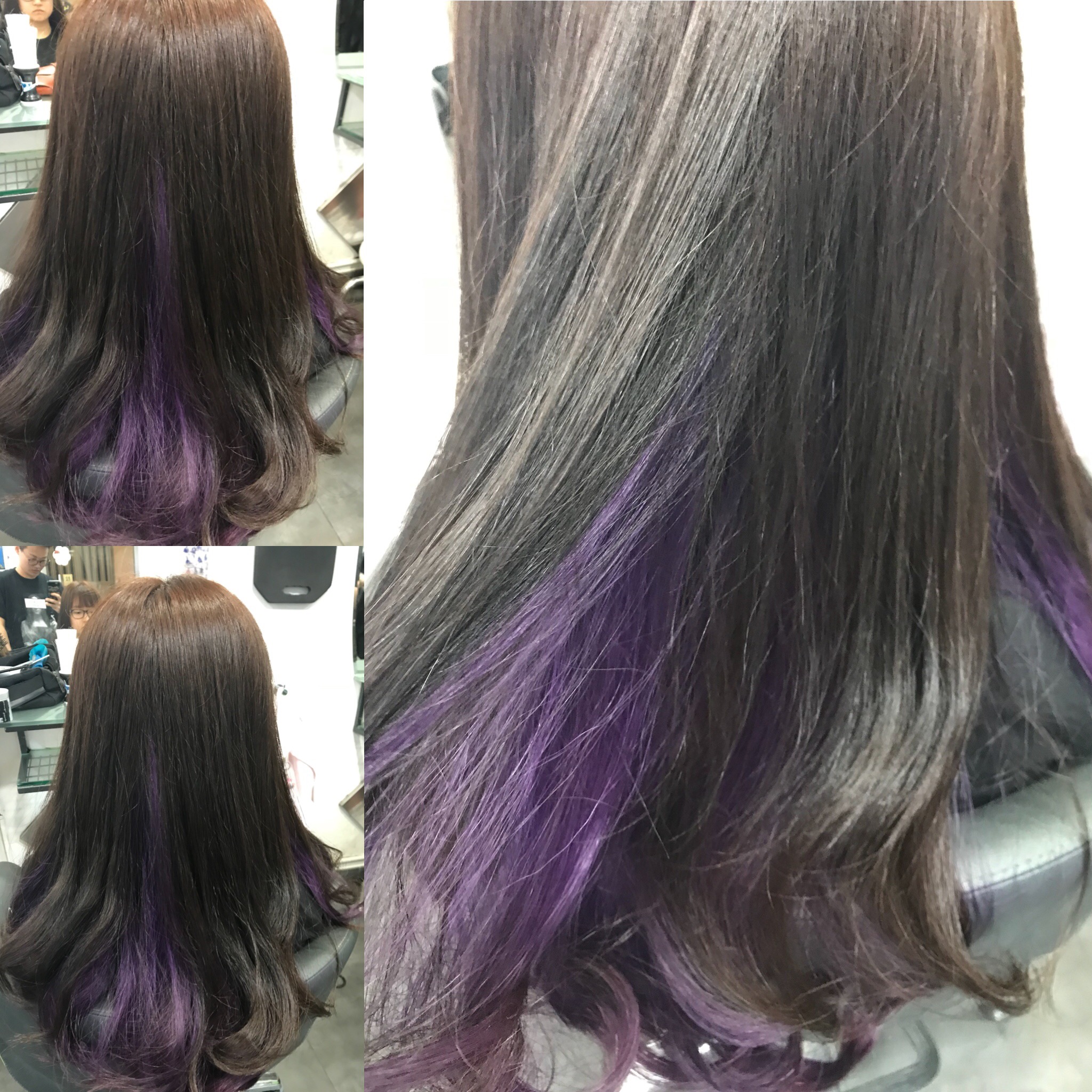 髮型作品參考:霧灰藍➕紫（要漂）