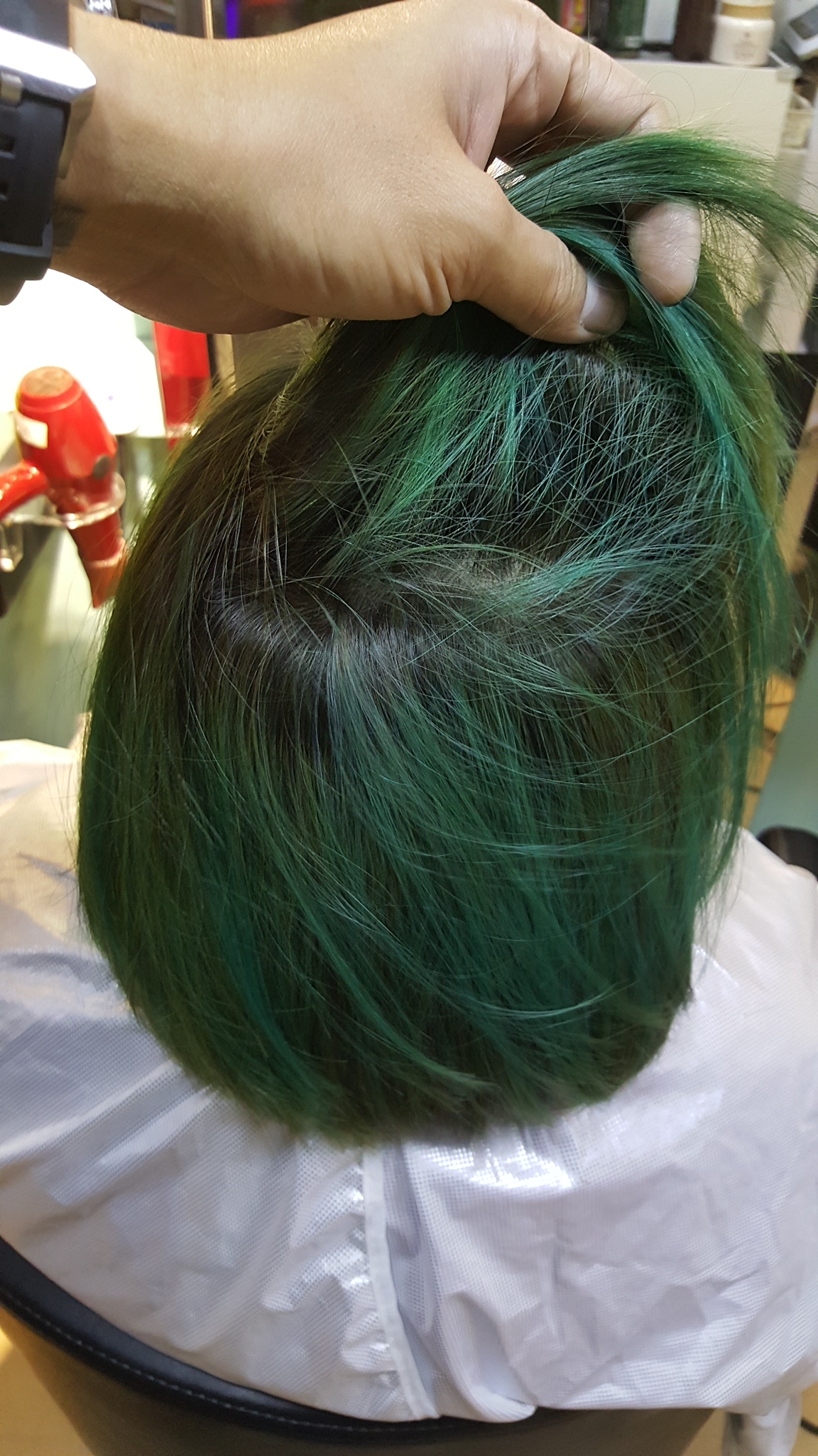 髮型作品參考:綠色層次
